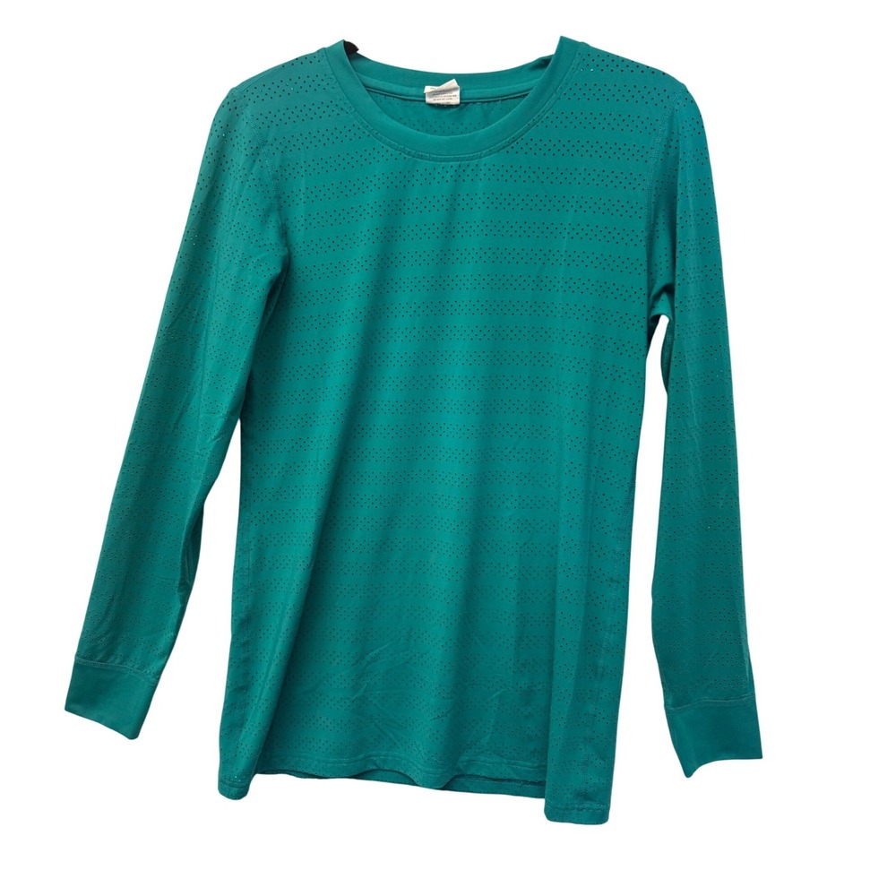Zyia Active Womens Teal Perforated Long Sleeve Training Top Medium - Picture 1 of 7